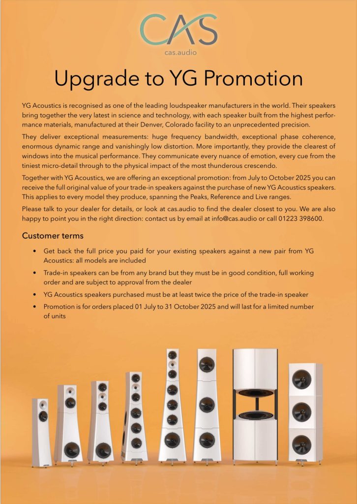 Upgrade to YG Acoustics Promotion running from July to October 2025